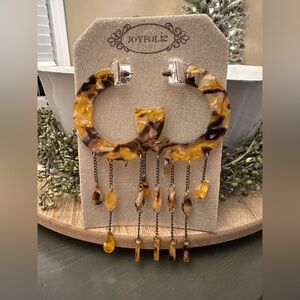 Joyfolie Amber and Brown Hoop Earrings